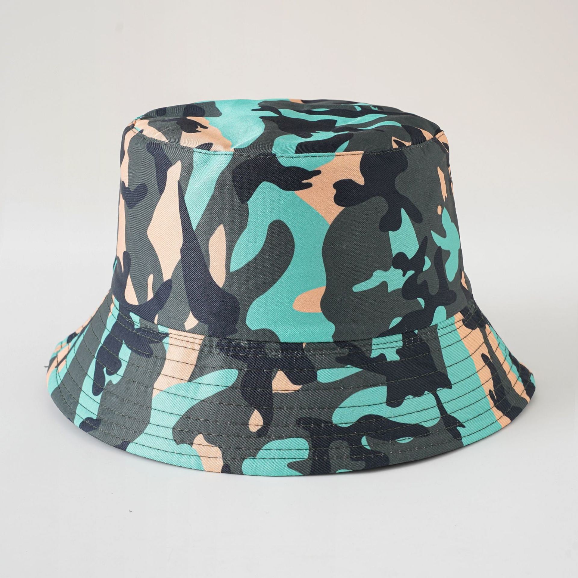 Double-sided fisherman hat new summer sun hat women's casual fashion trendy foldable camouflage pot hat Doba